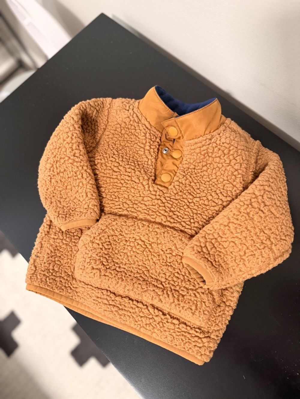 Carter's Toasted Orange Sherpa Pullover with Snap Placket